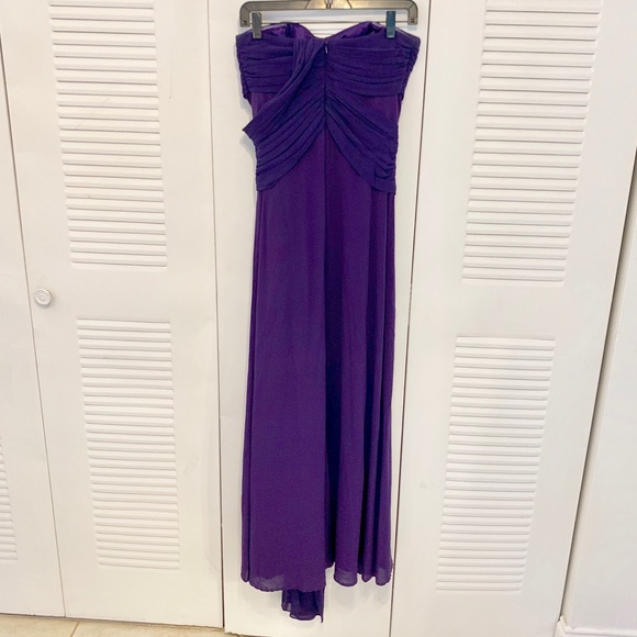 SOLD Nicole Miller Strapless Purple Ombré Silk Gown - Picture 6 of 10